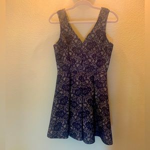 Navy and Cream Wedding Guest Dress